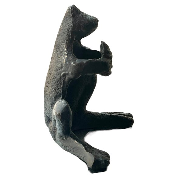 Cast Iron Frog-Shaped Pen Flower or Scissors Holder Desk Organizer 3.5" T Black - Picture 3 of 13